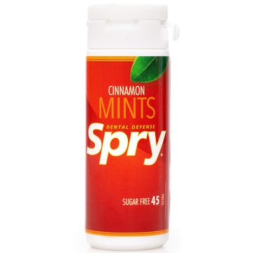 Spry Xylitol Cinnamon Mints Sugar Free Candy - Breath Mints That Promote Oral Health, Dry Mouth Mints That Increase Saliva Production, Stop Bad Breath, 45 Count (Pack Of 6)