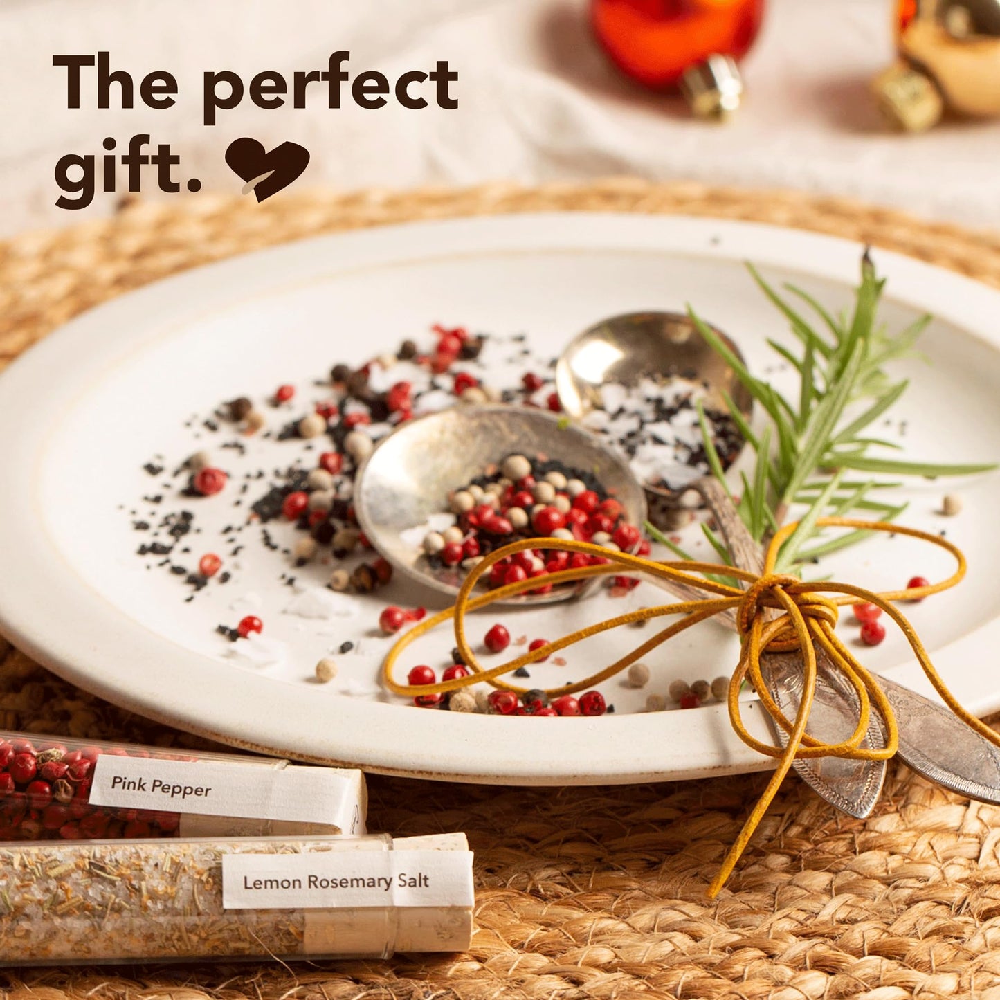 Craftly Salt & Pepper Gift Box - Spice & Seasoning Set with 6 Salts & 6 Peppers, 22.5 x 4.1 x 22.8 cm, Ideal