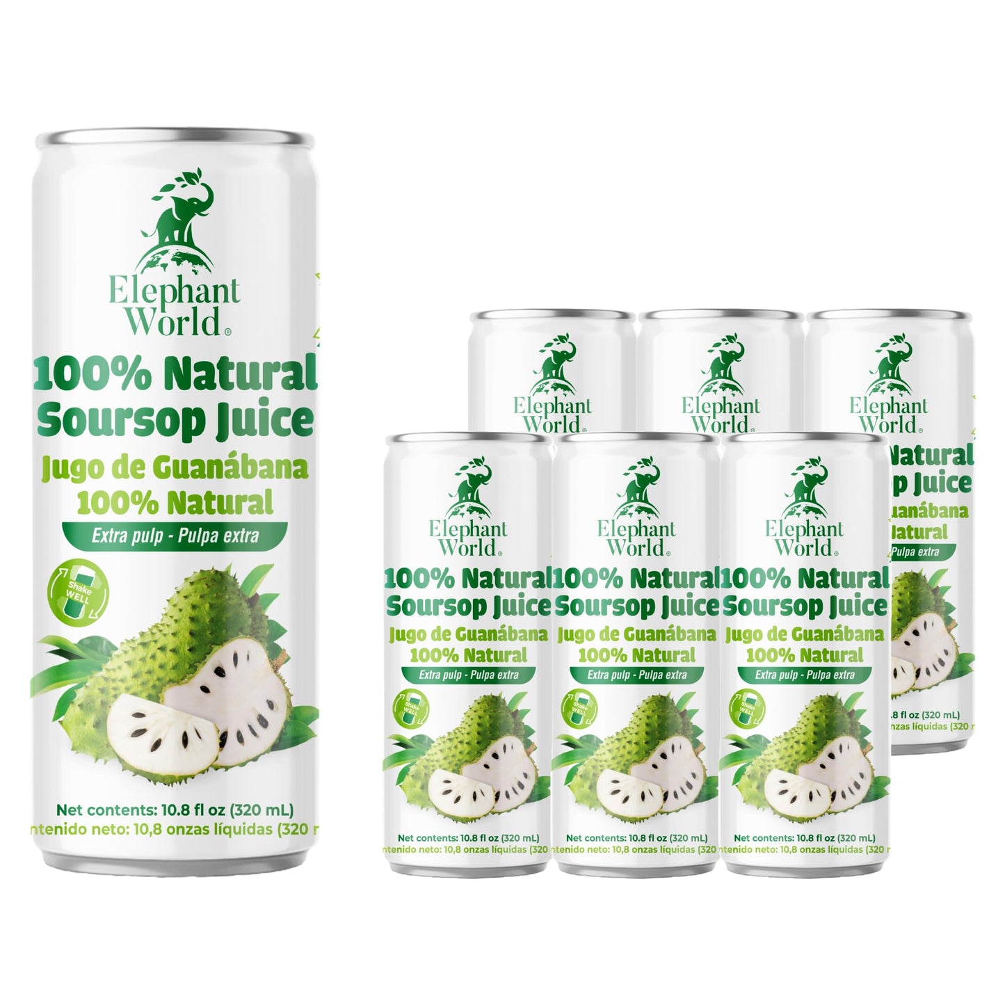 ELEPHANT WORLD Soursop Guanabana Juice 10.8 oz (Pack of 6)
