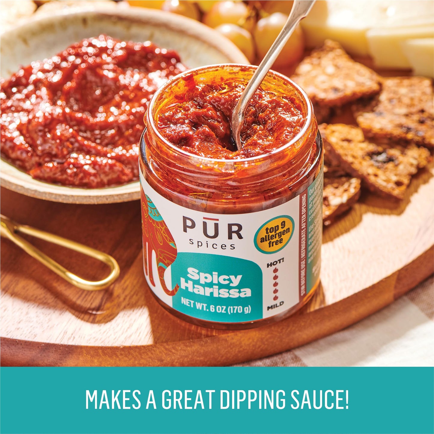 Pur Spices Spicy Harissa Paste I Hot Sauce For Cooking And Dipping I Spicy Chili Pepper And Garlic Paste | Middle Eastern Inspir