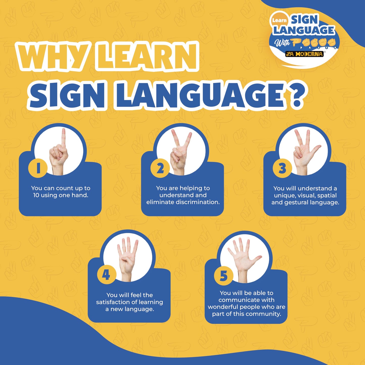 La Moderna, Sign Language, Pasta, En Alianza Con Texas Hands & Voices, Hecha Con Sémola De Trigo Durum, 7 Oz