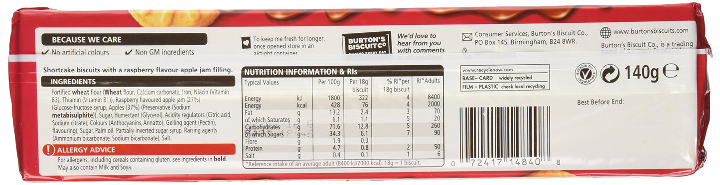 Burton'S Jammie Dodgers, 4.9 Ounce (Pack Of 5)