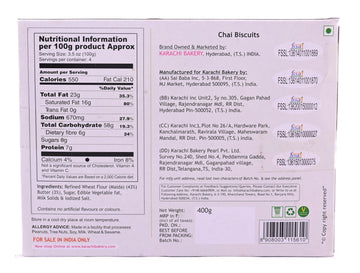 Karachi Bakery Chai Biscuit, 400G