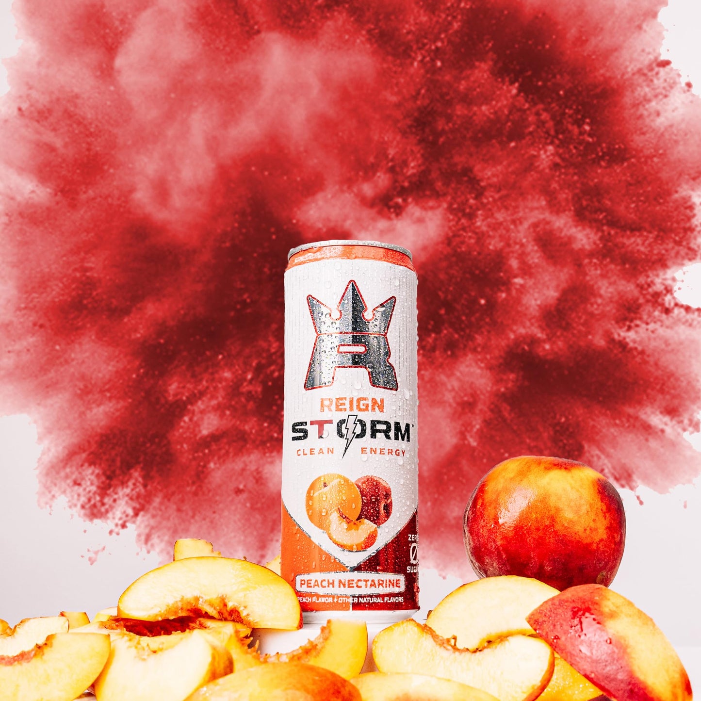 REIGN Storm Fitness & Wellness Energy Drink, Peach Nectarine, 12 Fl Oz (Pack of 12)