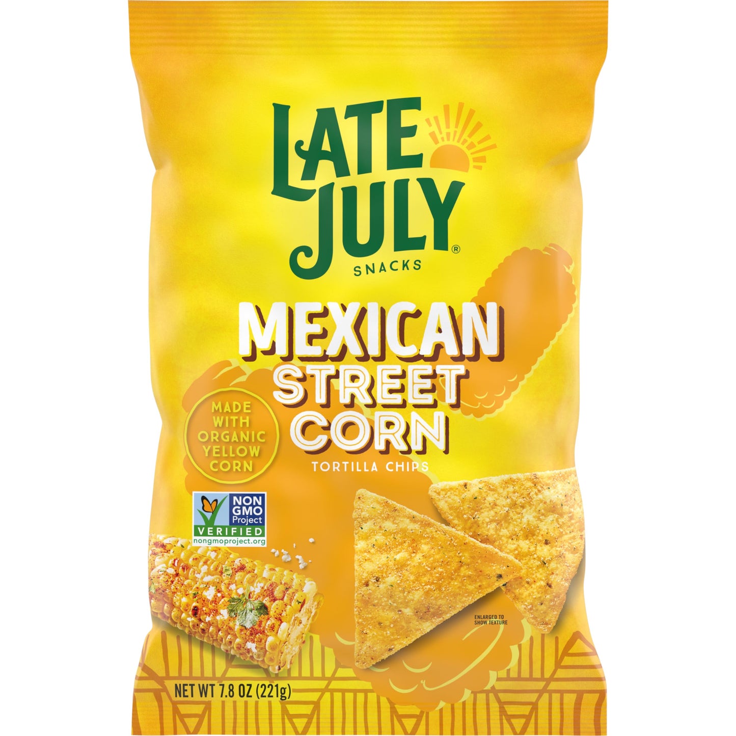 Late July Snacks, Mexican Street Corn Tortilla Chips, 7.8 Oz Bag (Pack of 12)