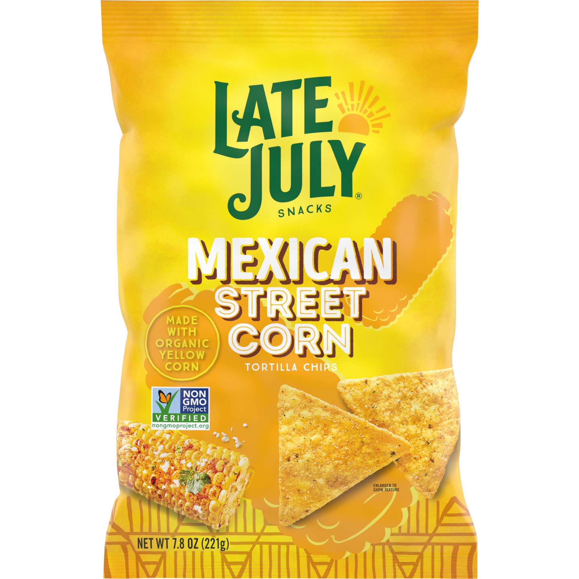 Late July Snacks, Mexican Street Corn Tortilla Chips, 7.8 Oz Bag (Pack of 12)