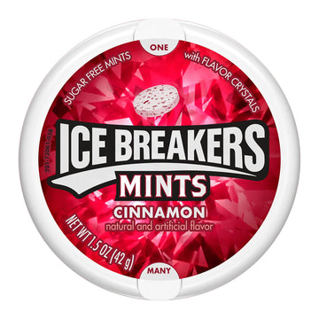 Ice Breakers Cinnamon Sugar Free Breath Mints Tins, 1.5 Oz (8 Count)