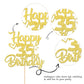 YCTHUNFISH 35th Birthday Cake Topper Glitter Heart Star Gold Bamboo Decoration