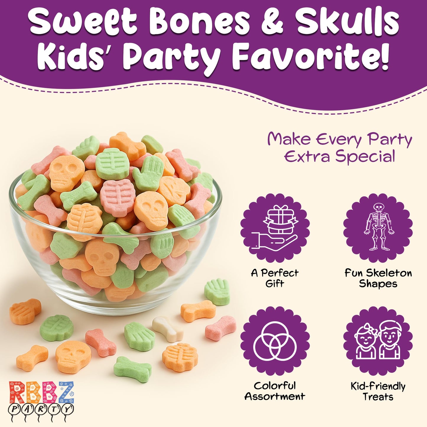 Skeleton Candy Bones - 18 Pack Individually Wrapped Large 20g - Unique Halloween Themed Candy - Great for Trick or Treat - Hallo
