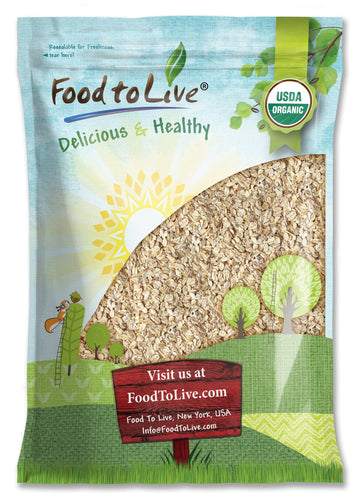 Food to Live Organic Rolled Oats, 5 Pounds - Old-Fashioned, 100% Whole Grain, Non-GMO, Raw, Kosher, Bulk Oats. Perfect for Morni
