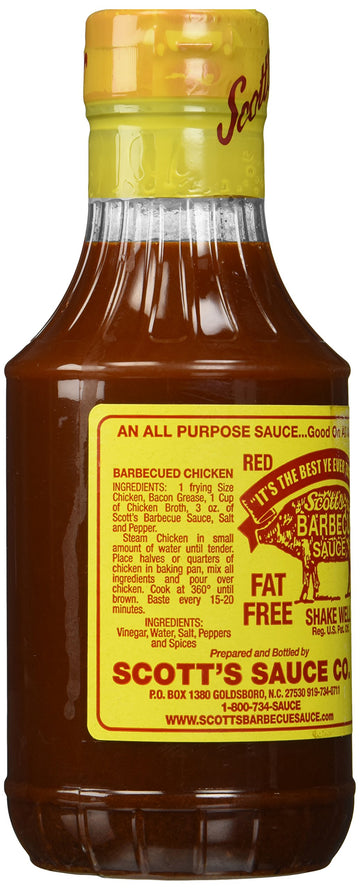Scott's Carolina Barbecue Sauce, 16 Fl Oz - Authentic Flavor by Unknown, Perfect for Grilling and Cooking, Pack of 1