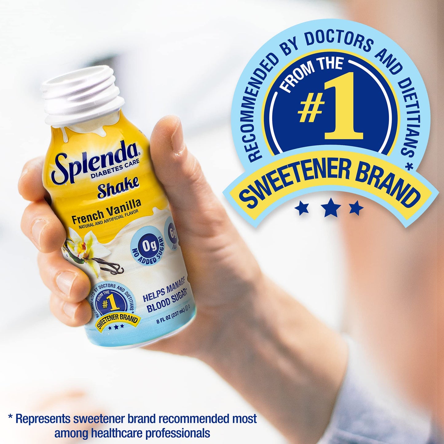 SPLENDA Diabetes Care Shakes - Meal Replacement Shake, 8 Fluid Ounces Per Bottle (French Vanilla, 6 Pack)