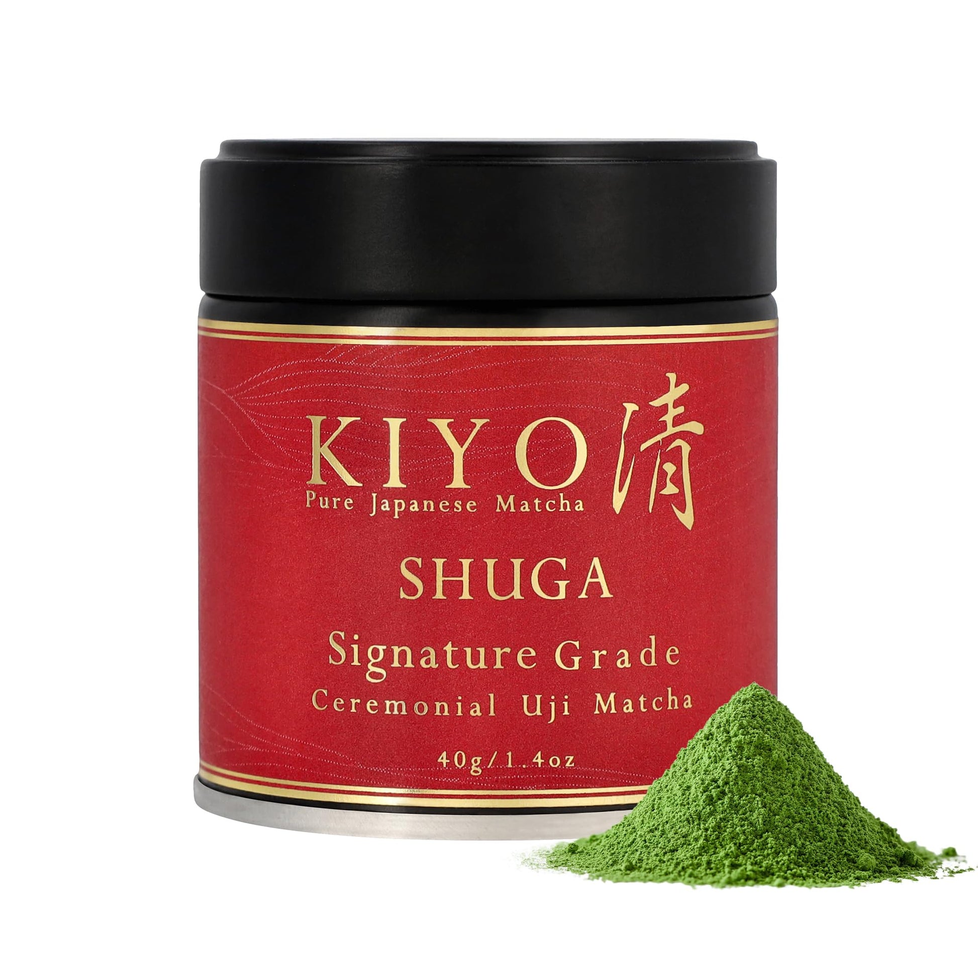 Kiyo Matcha Signature Grade Shuga Ceremonial Uji Matcha - Pure Japanese First Harvest Ceremonial Grade Matcha Green Tea Powder from Uji  Japan (40g/1.4oz)
