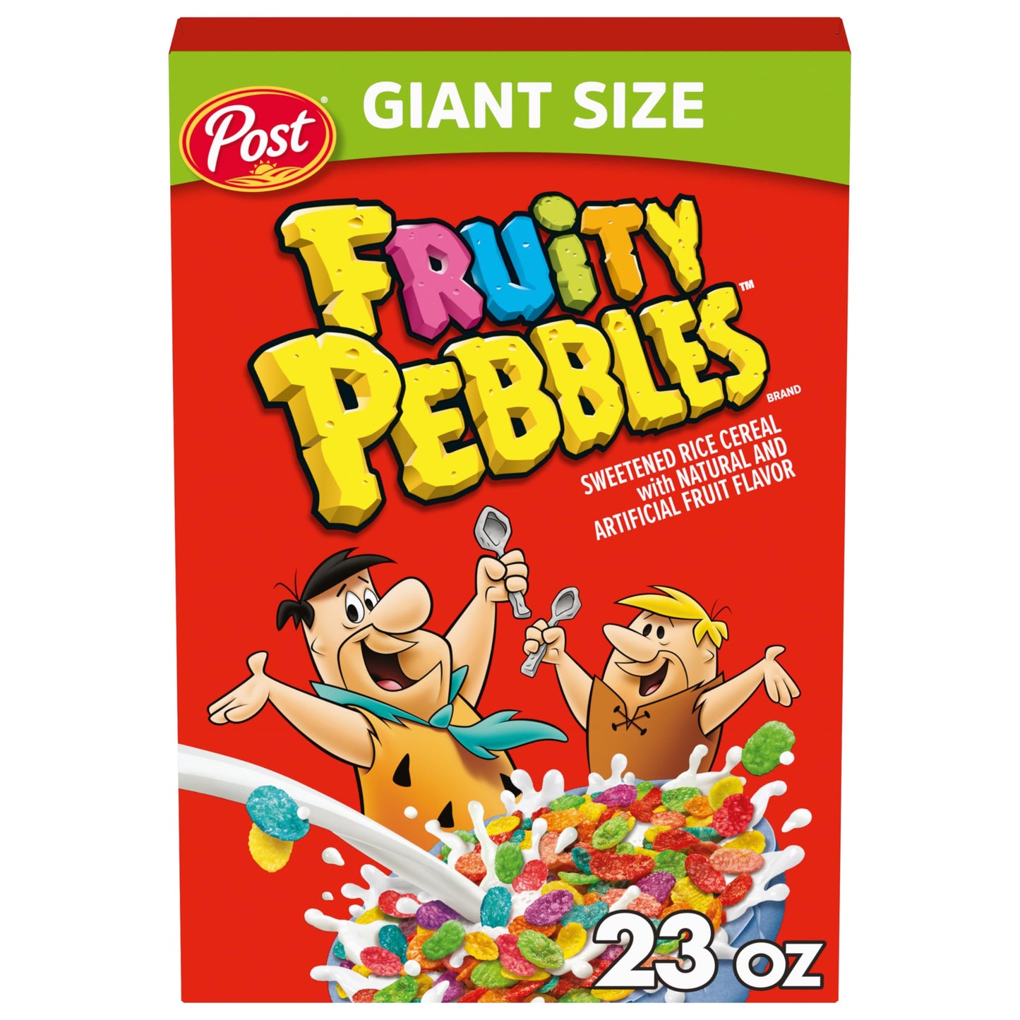 Fruity PEBBLES Breakfast Cereal  Gluten Free  10 Vitamins and Minerals  Breakfast Snacks  Sweetened Rice Cereal  Extra Large Box  23 Oz