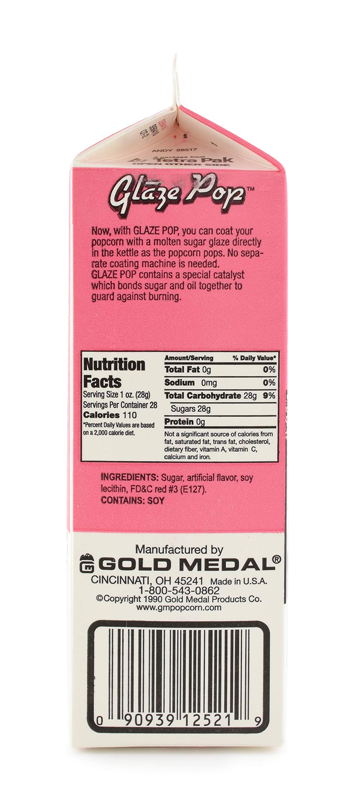 Gold Medal Cherry Pink Glaze Pop Frosted Popcorn Mix, 28 oz, 12 Count, 2.33 oz per pack
