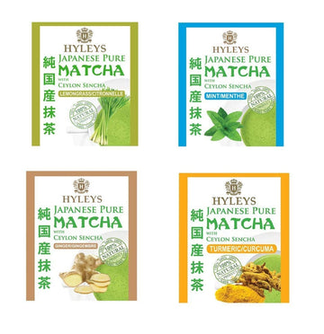 Hyleys Matcha Tea Bags Set Of Assorted Flavors - 42 Tea Bags (Japanese Pure Matcha Wellness Green Tea)