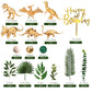 DRWATE 21 PCS Gold Dinosaur Cake Toppers, Plastic & Foam Figures for Birthday, Baby Shower, Dinosaur Theme Party