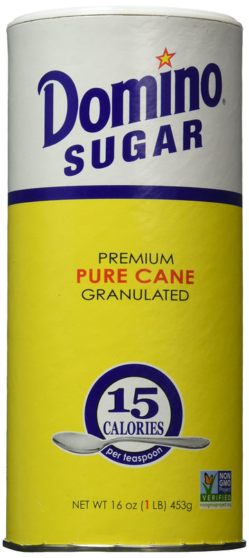 Domino Premium Pure Cane Granulated Sugar With Easy Pour Recloseable Top 16 Oz. (Pack Of 6)