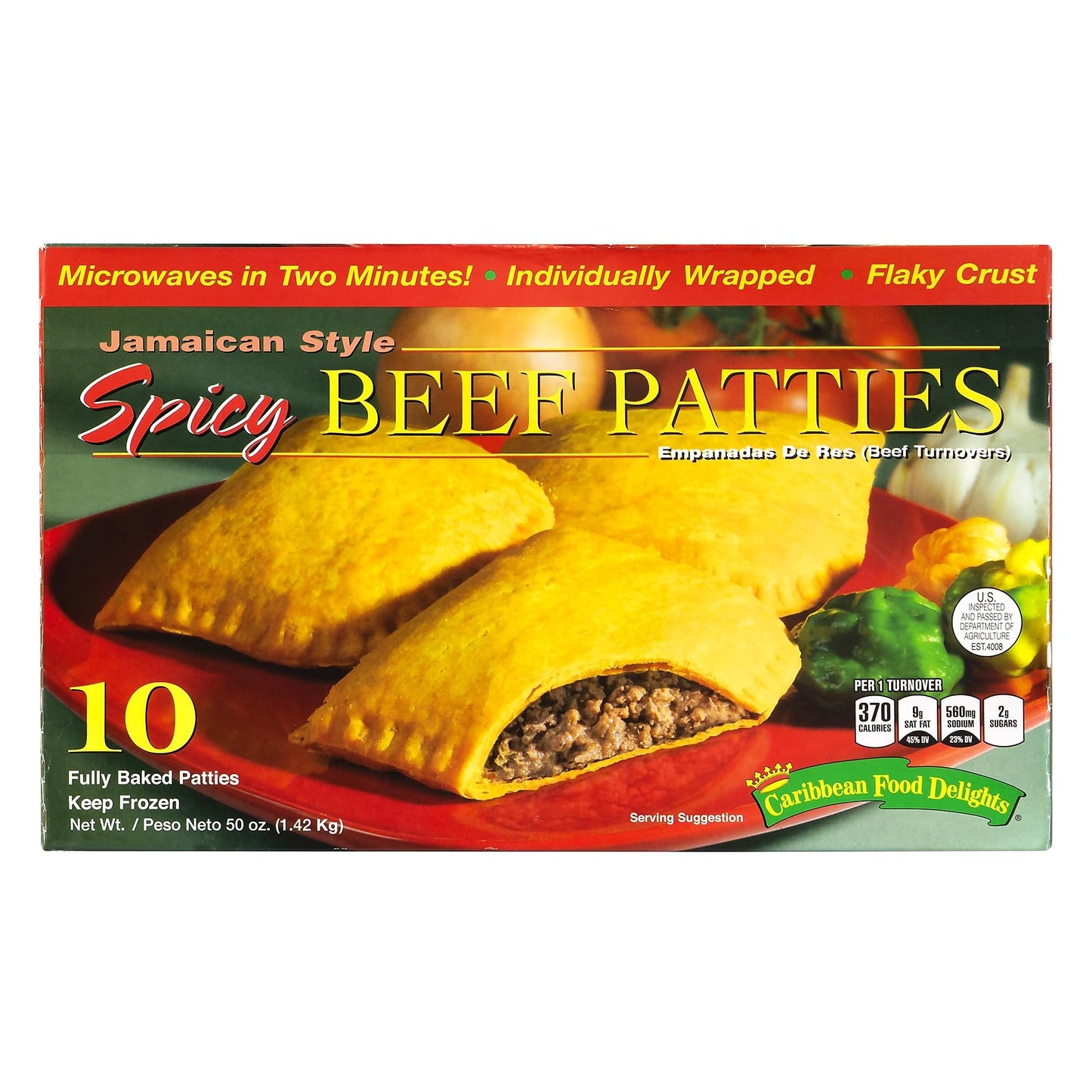 Jamacian Style Spicy Beef Empanadas, 5 Oz, 10/Carton, Ships In 1-3 Business Days