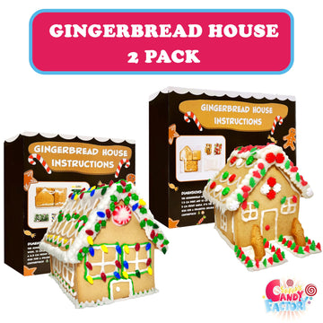 2 Pack Gingerbread Cookie House Kit - (12.75 Oz And 2 Lbs) - Easy To Decorate - Includes Everything Needed To Assemble And Decor