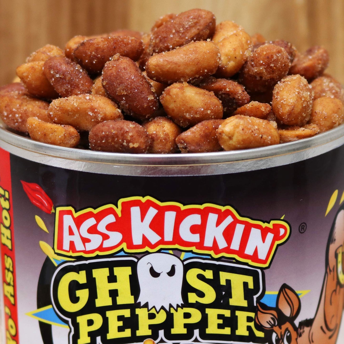 ASS KICKIN Ghost Pepper Spicy Hot Peanuts - 12oz Gourmet Snack - Model AK869