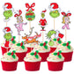 36 Pcs Christmas Cupcake Toppers Assembled Double Sided Merry Christmas Cupcake Picks For Christmas Theme Baby Shower Girls Birt