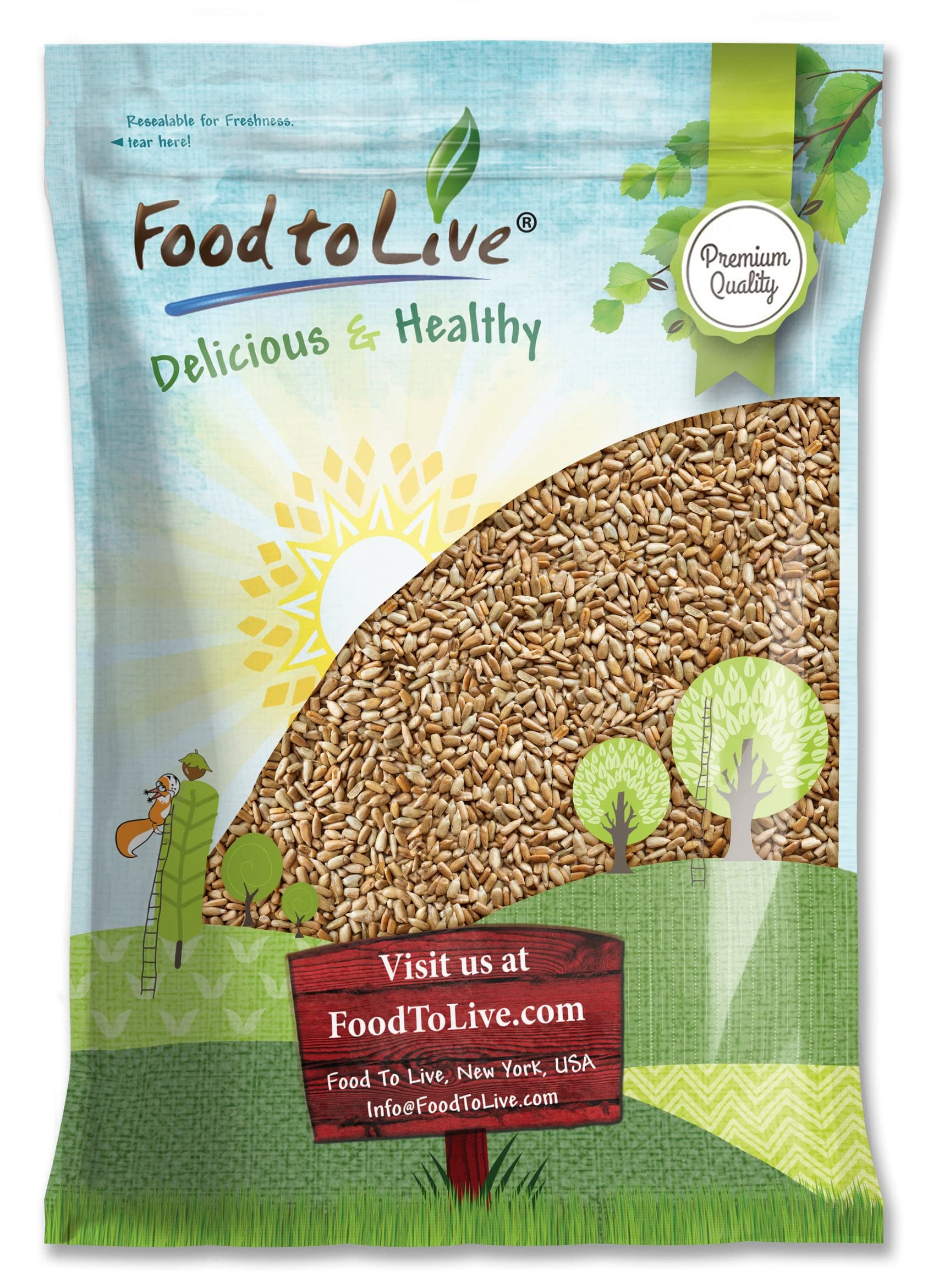 Food to Live - Dry Roasted Sunflower Seed Kernels with Himalayan Salt, 8 Pounds - Oven Roasted Lightly Salted, No Shell, Vegan, 