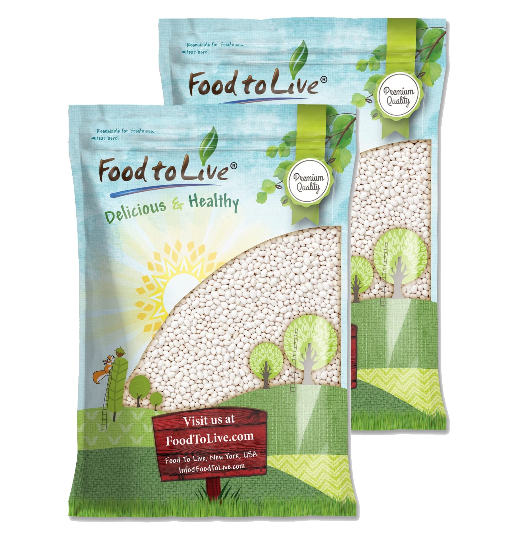Food To Live Navy Beans, 20 Pounds Raw, Dried, Vegan, Kosher, Whole Small White Kidney Beans In Bulk, Good Source Of Protein, Fiber, Folate, And Copper. Low Sodium. Great For Cooking And Soups