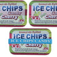Ice Chips Xylitol Candy Tins (Sour Cherry, 3 Pack) - Includes Band As Shown