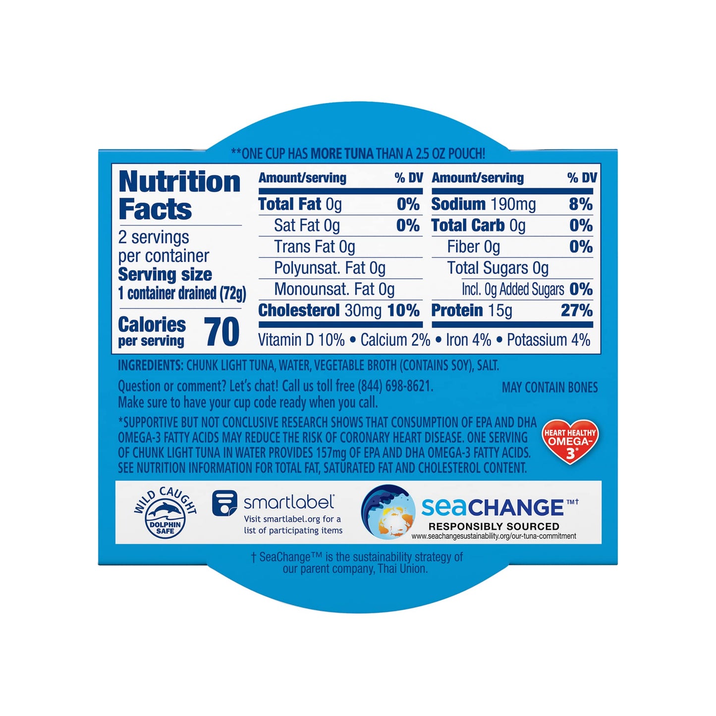 Chicken Of The Sea Chunk Light Tuna In Water, Wild Caught Tuna, 2.8-Ounce Cups (Pack Of 16)