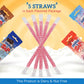 Milky Sip Magical Milk Straws - 4 Packs of 5 Pcs Each Strawberry Flavored Straws For Milk, 20 Milk Flavoring Straws for Kids. Ma