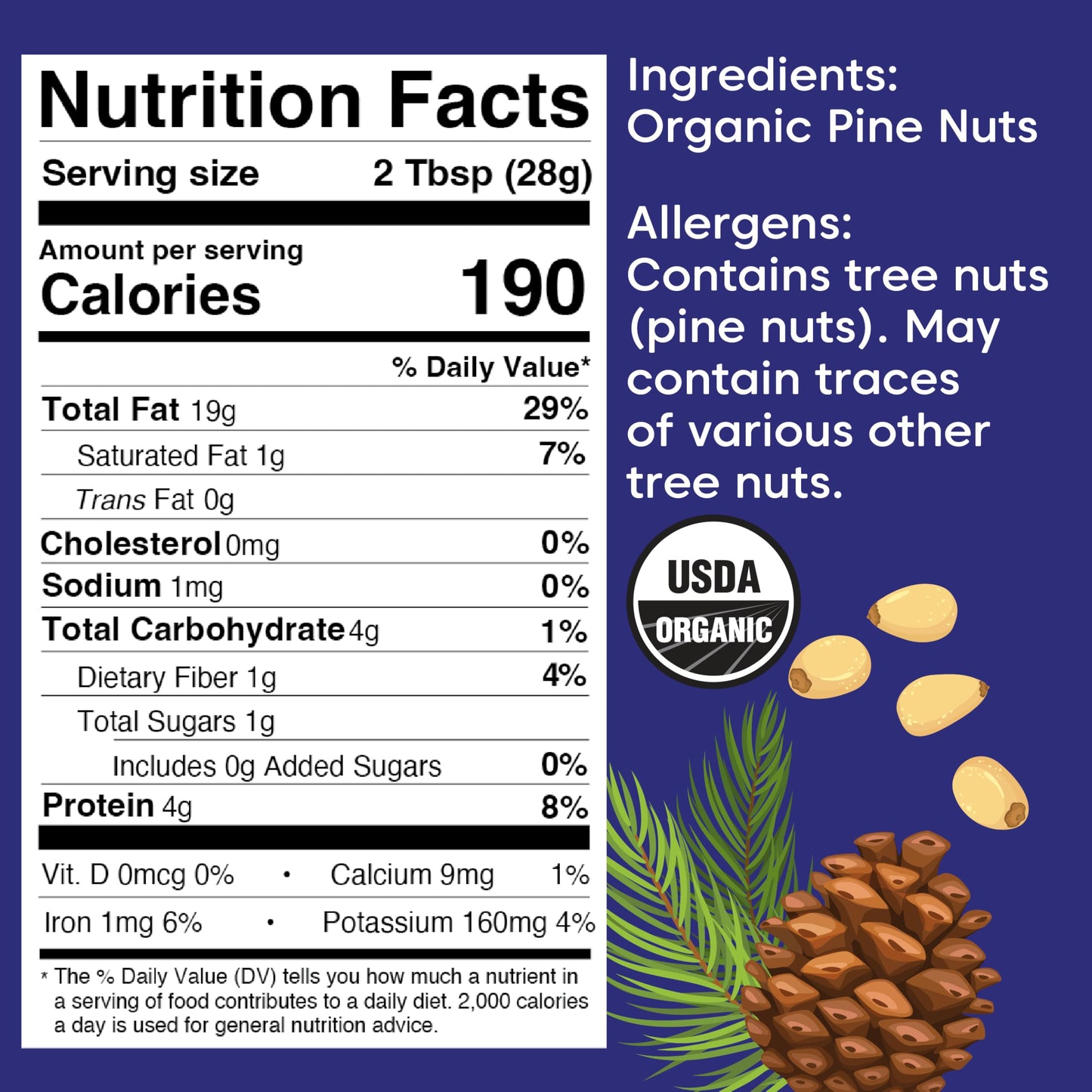 Wilderness Poets, Pine Nut Butter - Organic, Raw, 100% Pine Nuts (8 Ounce) - No Salt, No Sugar, Creamy & Buttery - Glass Jar