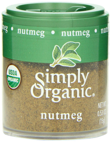 Simply Organic Nutmeg Ground Organic, Mini Spice, 0.53 Ounce (Pack of 6)