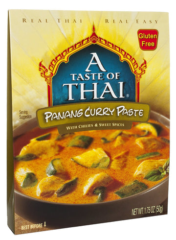 A Taste of Thai Panang Curry Paste - 1.75oz Pack of 6 Ready-to-Use Mix Flavored with Classic Thai Spices | Mild Curry Flavor Per