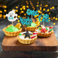 Rssta i Cupcake Toppers 30 Pack Glitter Ghost Bat Spider Pumpkin for Halloween Baby Shower 1st Birthday Cake Decorations Design 13 Blue