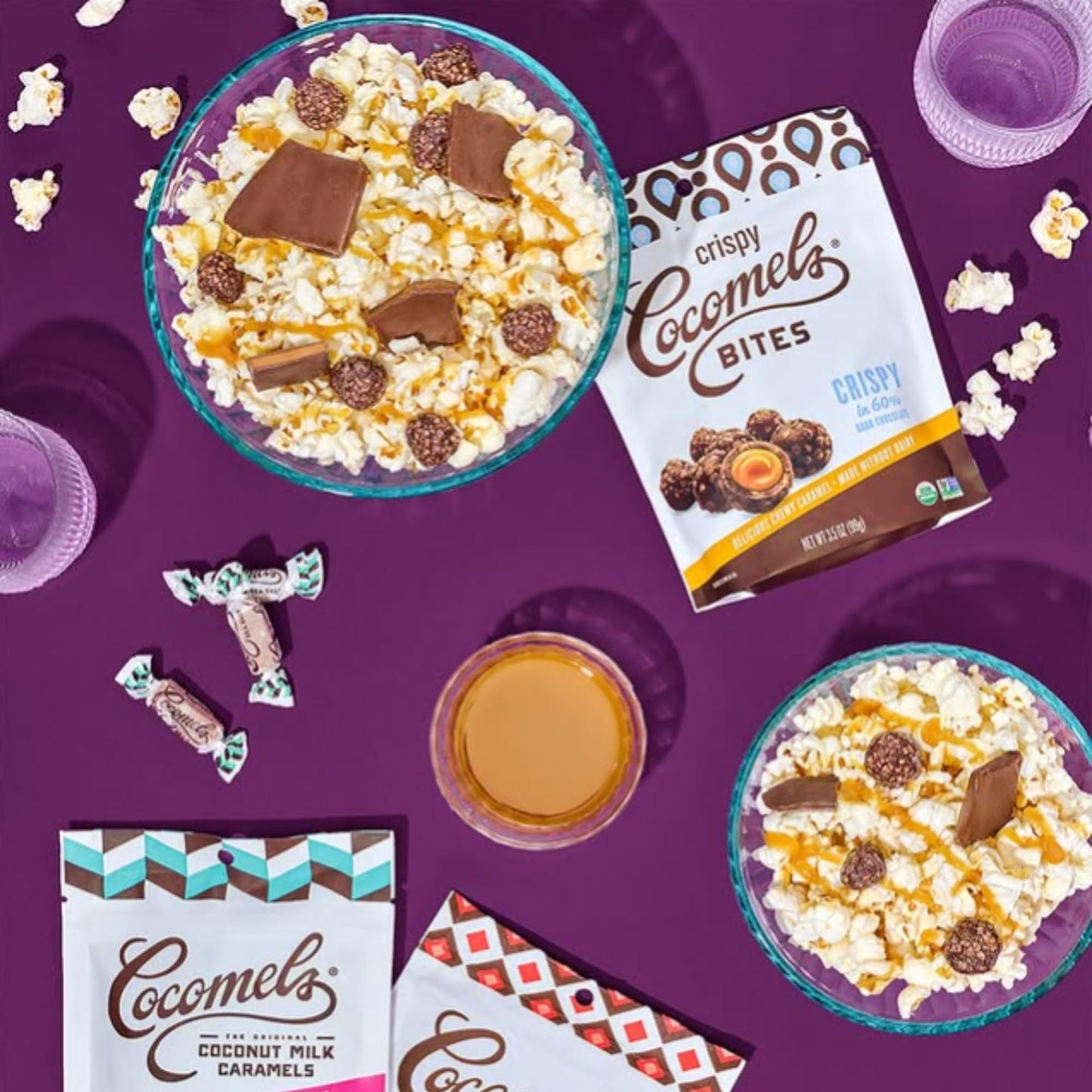 Cocomels Dark Chocolate Covered Bites, Crispy Crunch, 3.5 oz, 6 Pack, Dairy Free, Vegan, Organic