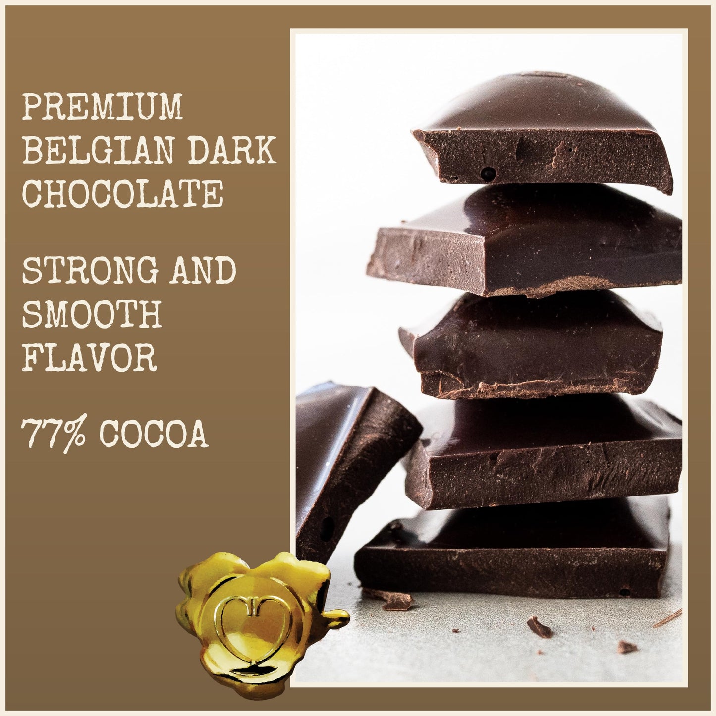 Chocolove Extra Strong Dark Chocolate Bars | 77% Cocoa | Strong & Smooth Belgian Dark Chocolate | Rainforest Alliance Certified,