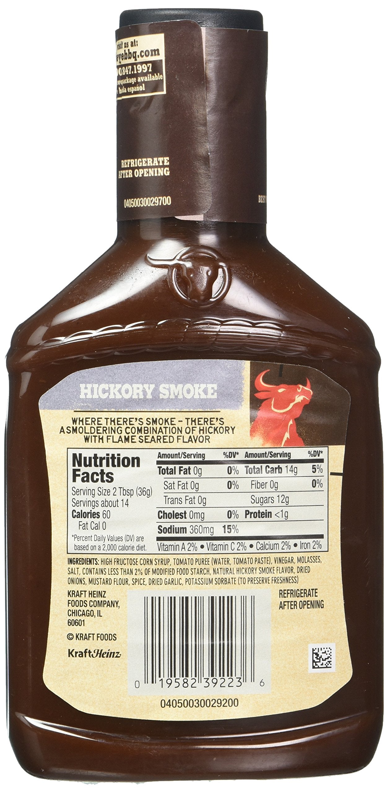 Bull'S-Eye, Bbq Sauces, 18Oz Bottle (Pack Of 3) (Choose Flavors Below) (Hickory Smoke)