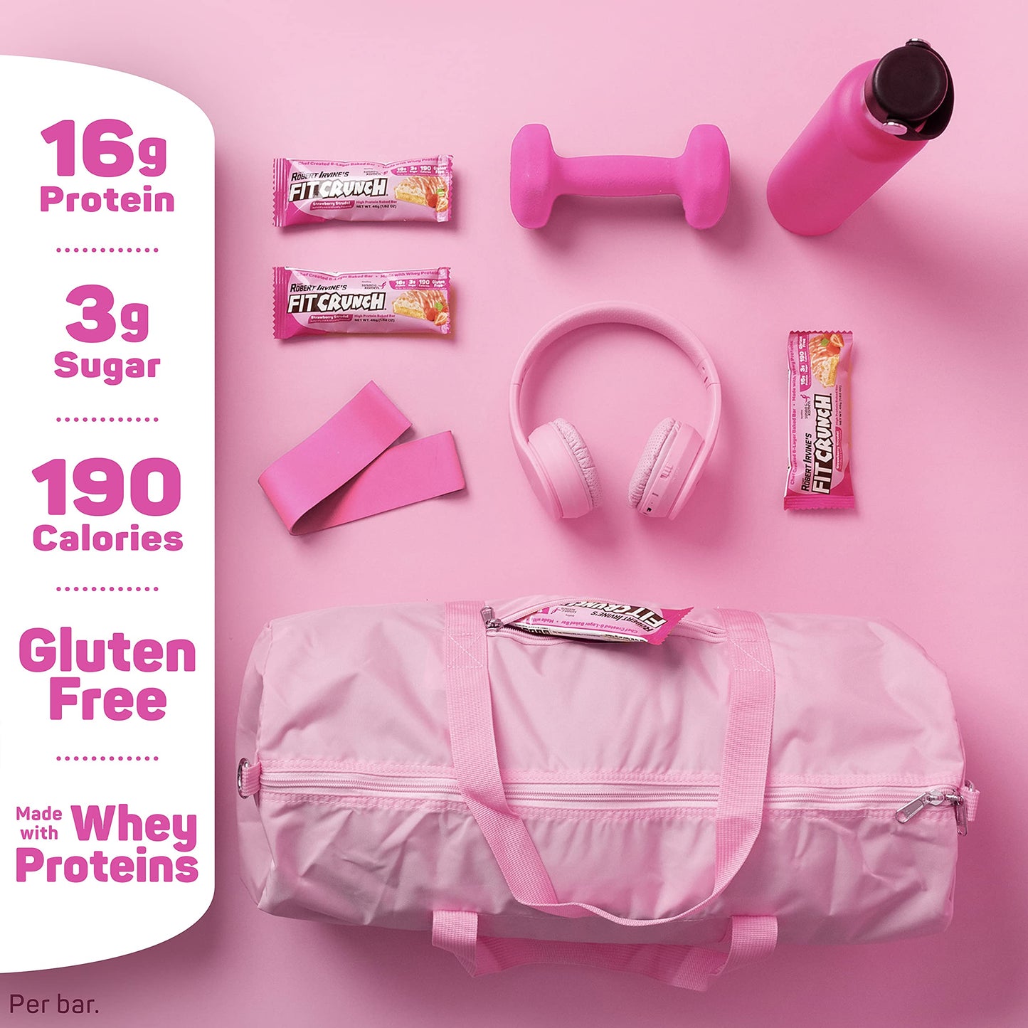 Fitcrunch Snack Size Protein Bars, Designed By Robert Irvine, 6-Layer Baked Bar, 3G Of Sugar, Gluten Free & Soft Cake Core (9 Ba