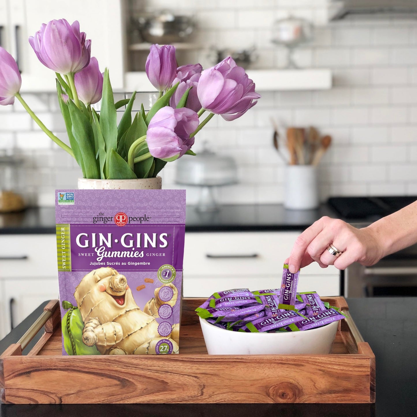 The Ginger People GIN GINS Sweet Ginger Gummies – 100% Natural Candy – 3oz Bag – Pack of 1