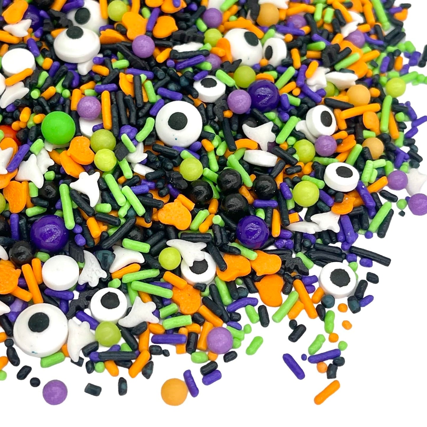 Manvscakes Halloween Sprinkles - Edible Themed Sprinkles for Cake and Cookie Decorating - 8oz - Yellow, Orange, Purple
