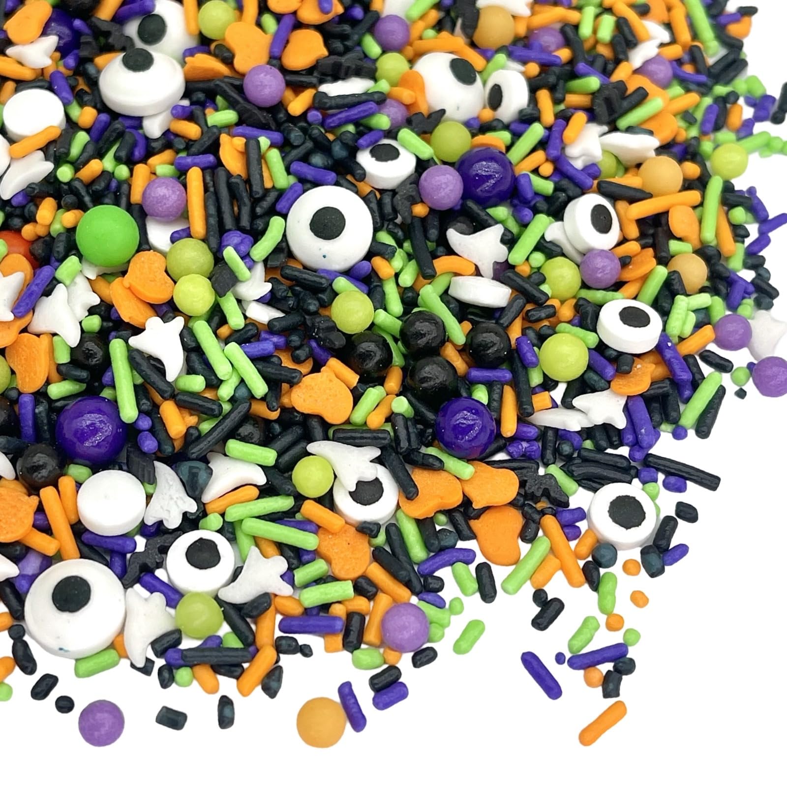 Manvscakes Halloween Sprinkles - Edible Themed Sprinkles for Cake and Cookie Decorating - 8oz - Yellow, Orange, Purple