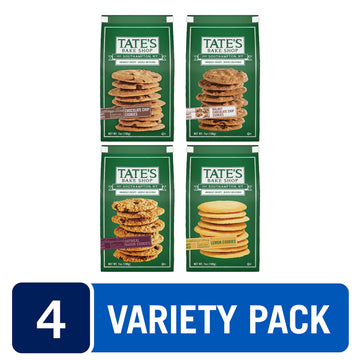 Tate's Bake Shop Cookies Variety Pack, Oatmeal Raisin Cookies, Chocolate Chip Cookies, Lemon Cookies & Chocolate Chip Walnut Coo