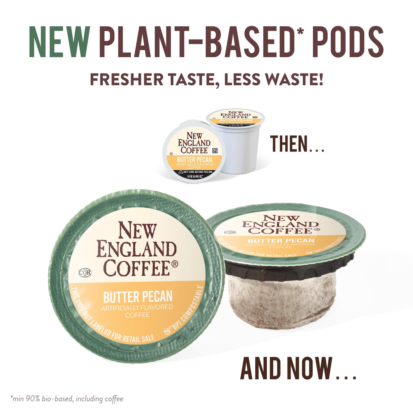 New England Coffee Butter Pecan Medium-Roast K-Cup Pods, 12 Count (Pack of 6), 0.8 Ounce Each, Rich & Buttery Flavor