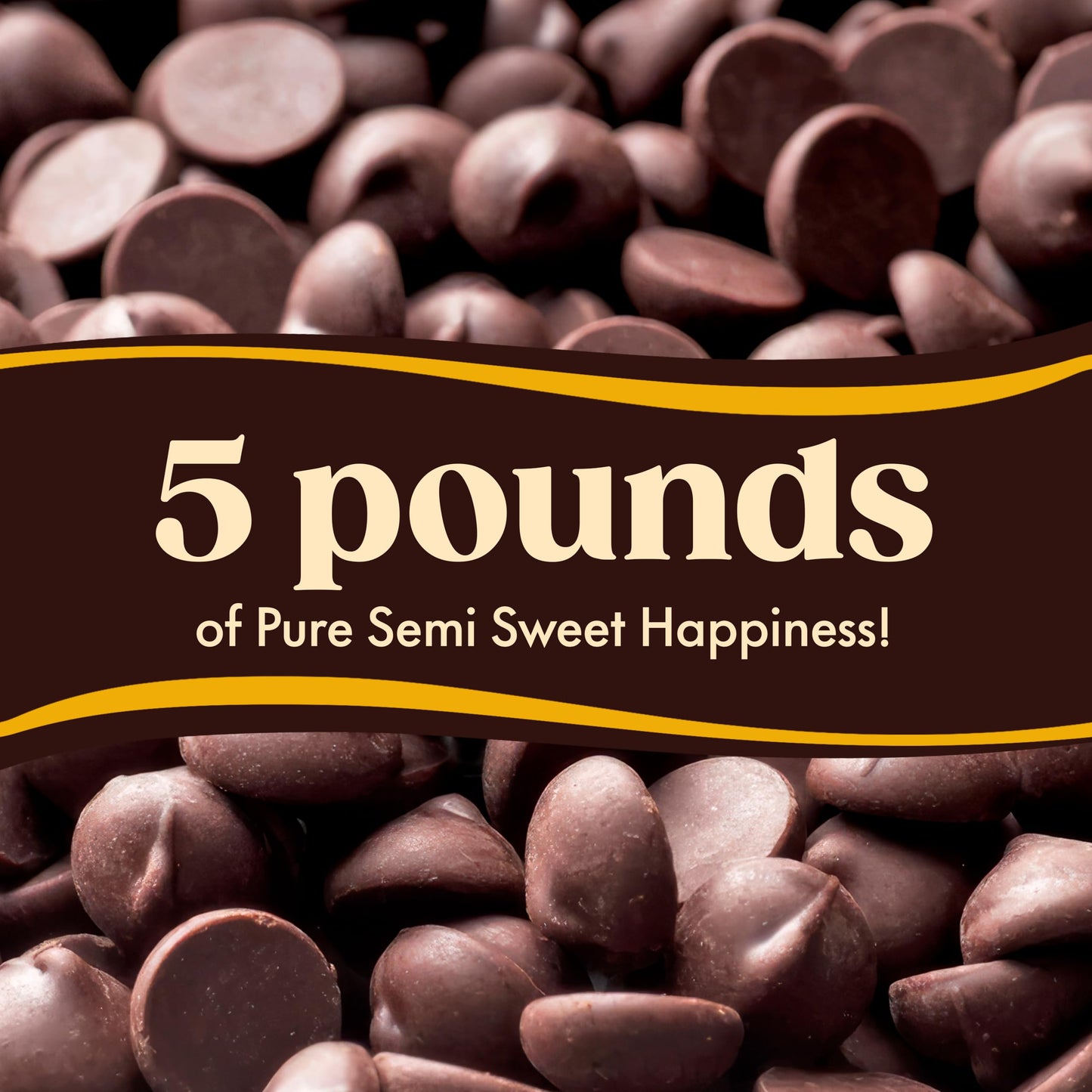 Hershys Semi Sweet Baking Chocolate Chips 5 Pounds - Perfect For Confections, Toppings & Baking Products, Chocolate Chips, Choco