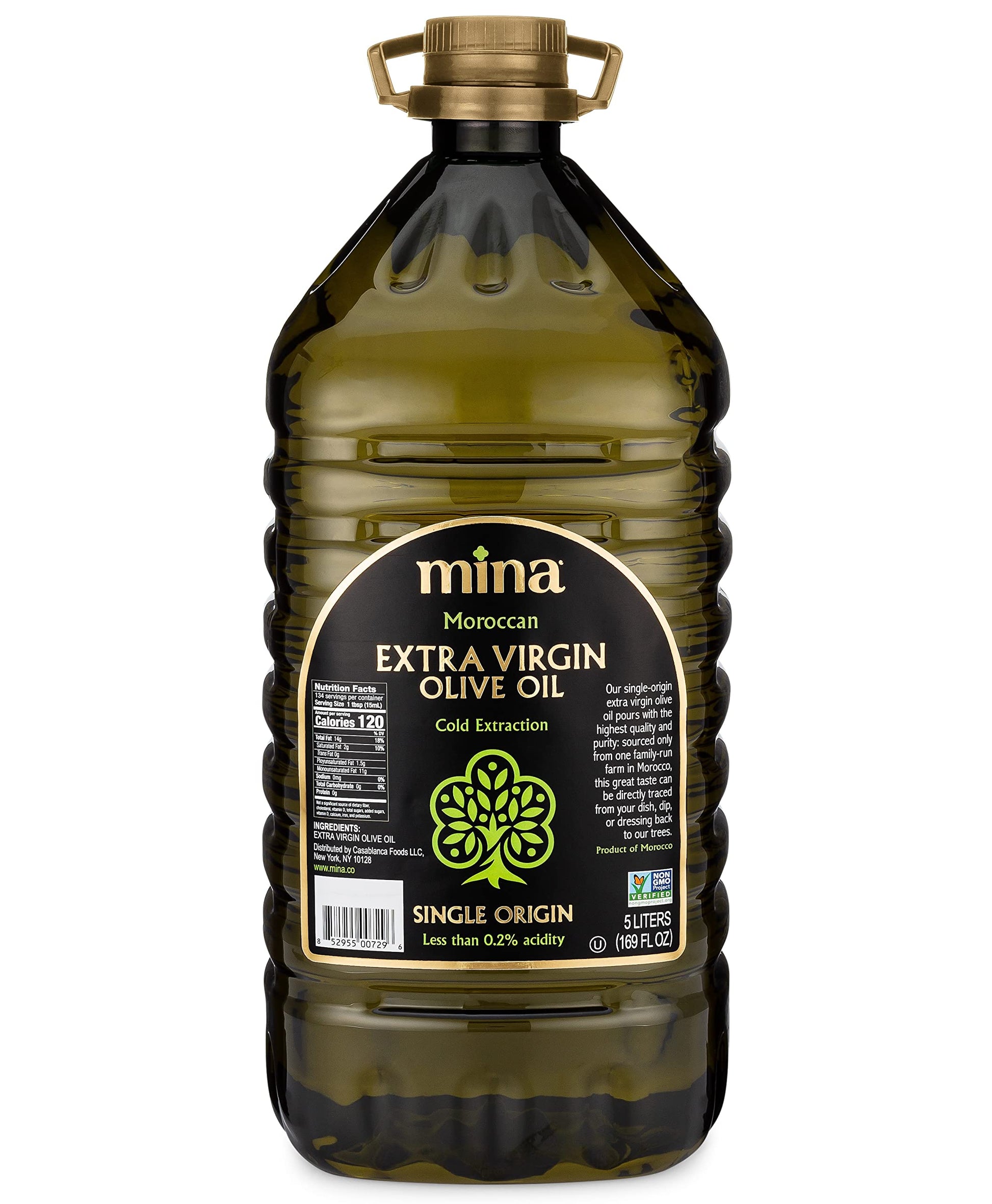Mina Extra Virgin Olive Oil, Polyphenol Rich, Cold Extraction, 169 Fl Oz