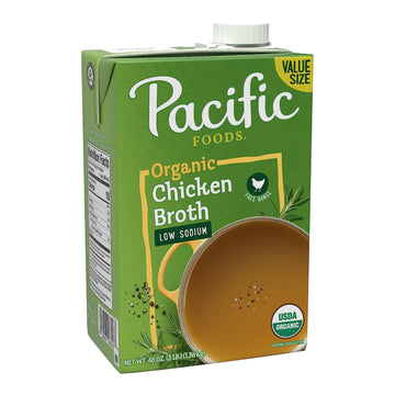 Pacific Foods Low Sodium Organic Free Range Chicken Broth, 48 oz Carton