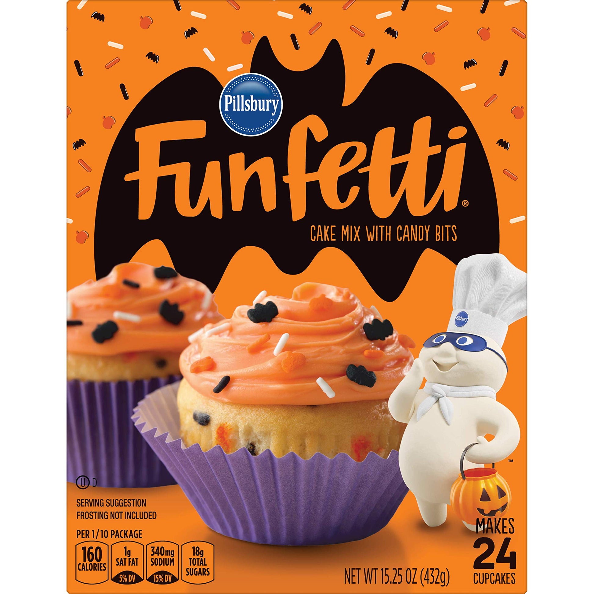 Pillsbury Funfetti Halloween Cake Mix with Candy Bits, 15.25 Ounce