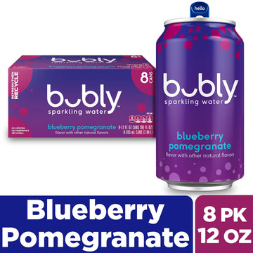 bubly Sparkling Water, Blueberry Pomegranate, Zero Sugar & Zero Calories, Seltzer Water, 12 Fl Oz Cans (Pack of 8)