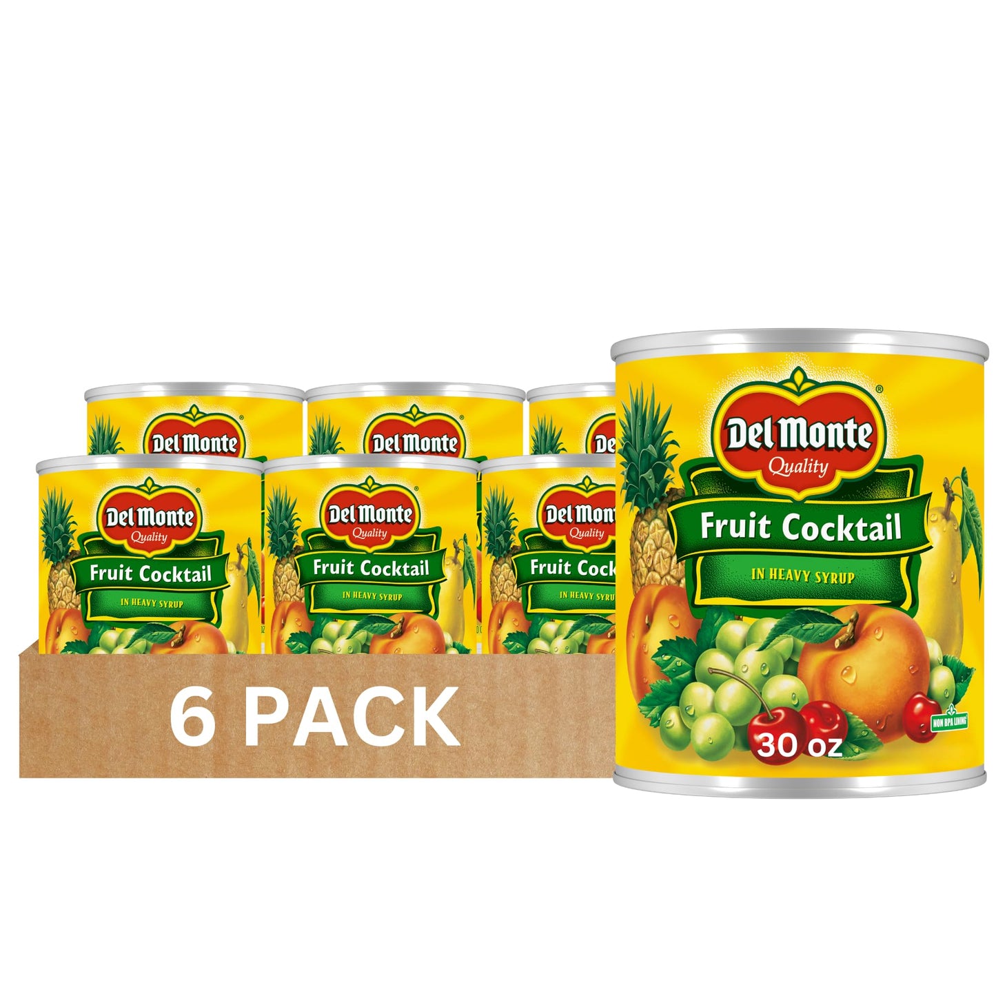 Del Monte Fruit Mixed Flavor In Heavy Syrup  30 Oz. Cans (Pack Of 6)